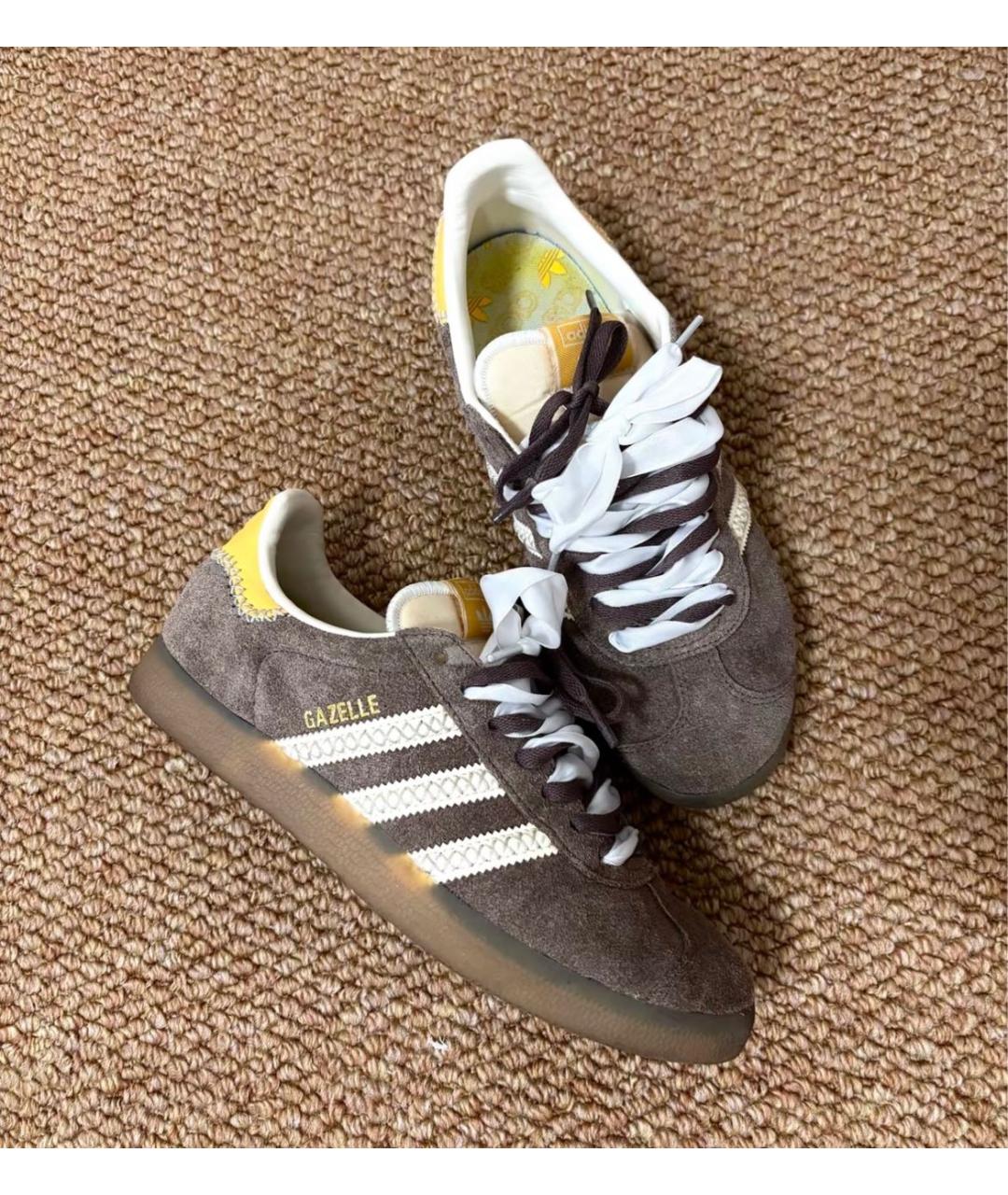 ADIDAS Коричневые замшевые кроссовки, фото 2