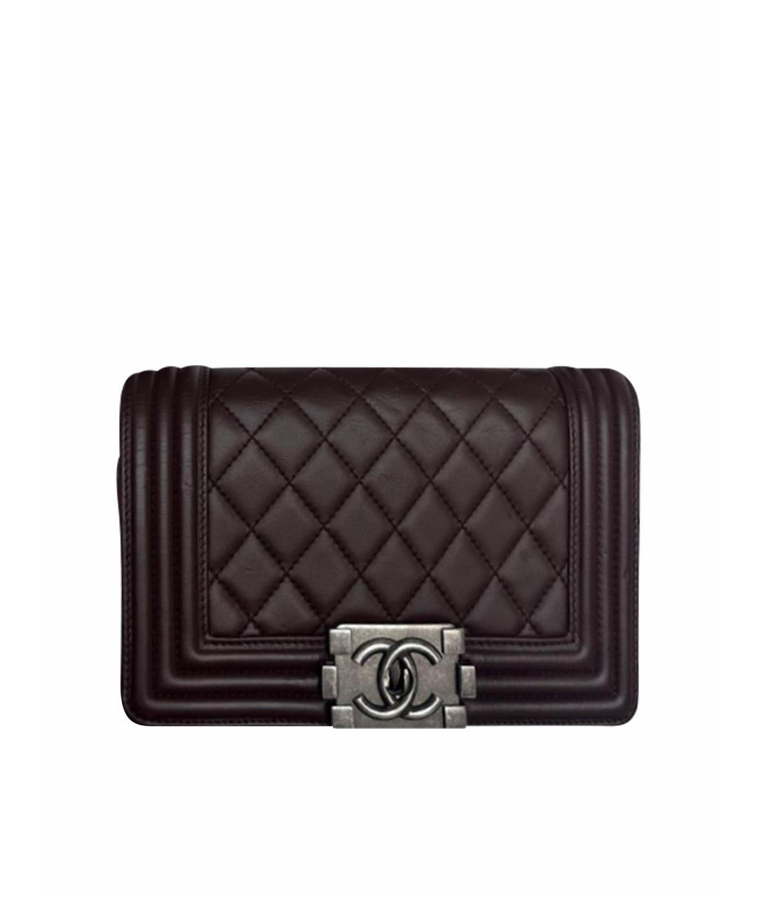 CHANEL Бордовая кожаная сумка через плечо, фото 1