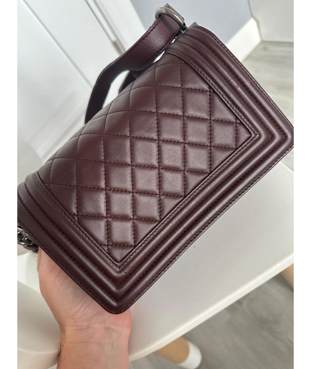 CHANEL Бордовая кожаная сумка через плечо, фото 2