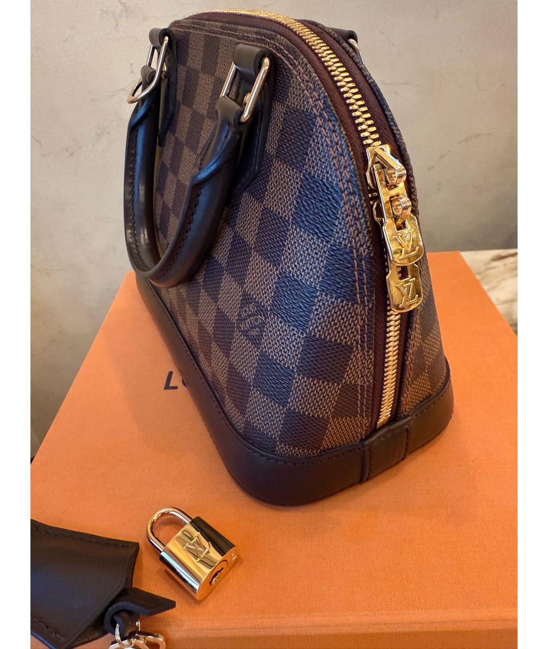 LOUIS VUITTON Коричневая кожаная сумка через плечо, фото 2