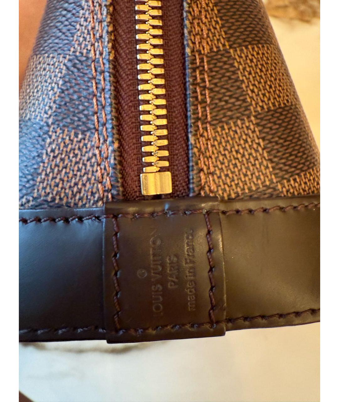 LOUIS VUITTON Коричневая кожаная сумка через плечо, фото 3