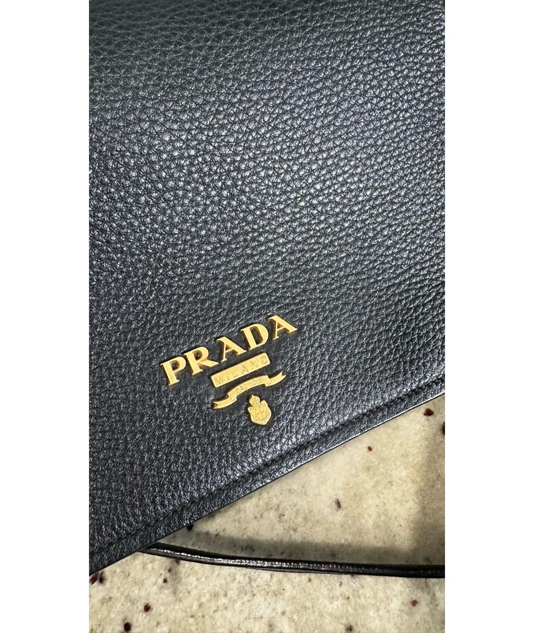 PRADA Черная кожаная сумка через плечо, фото 6