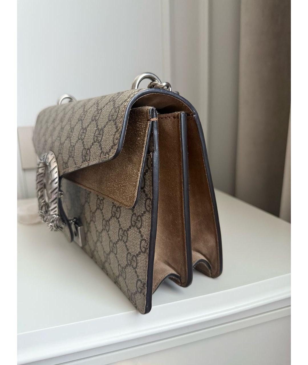 GUCCI Коричневая кожаная сумка через плечо, фото 2