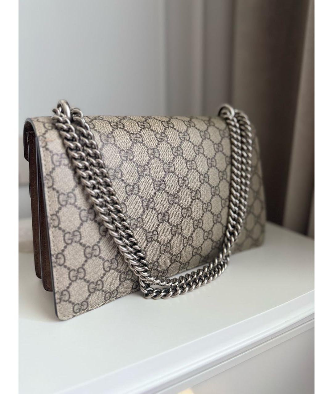GUCCI Коричневая кожаная сумка через плечо, фото 3