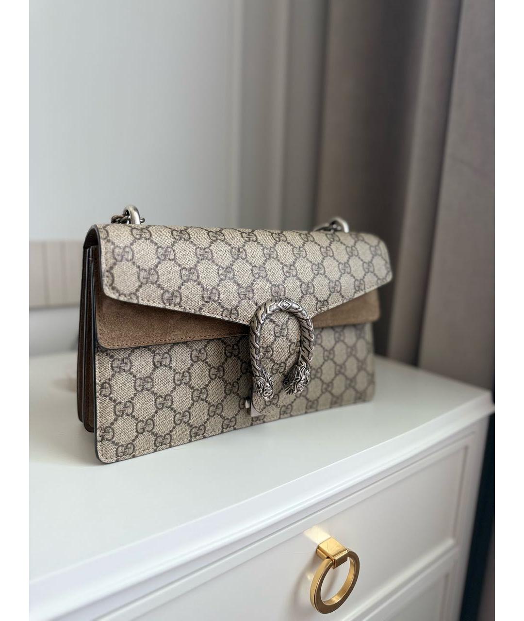 GUCCI Коричневая кожаная сумка через плечо, фото 9