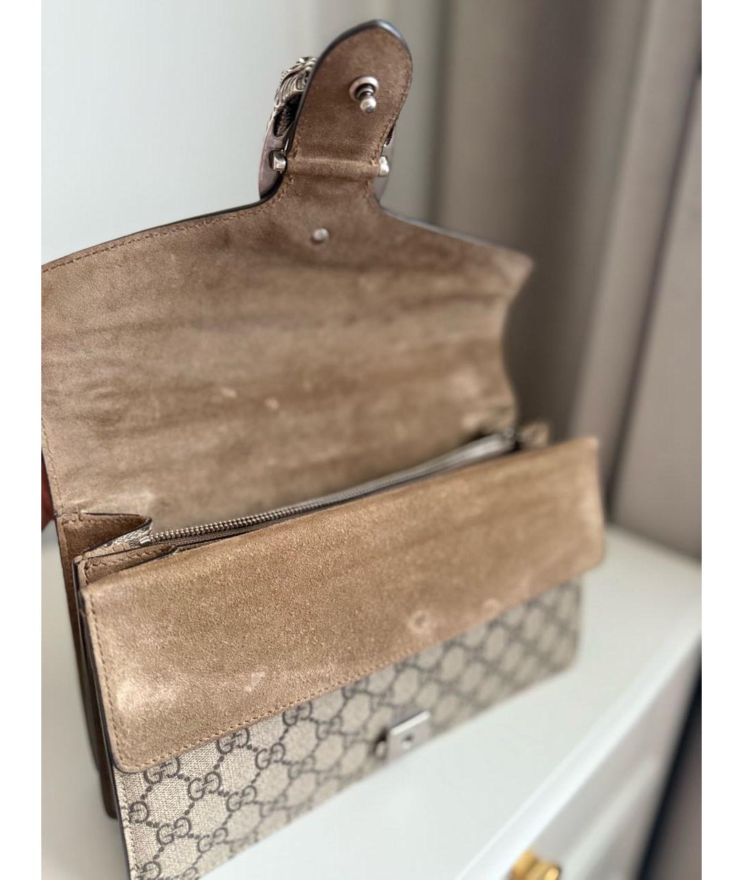 GUCCI Коричневая кожаная сумка через плечо, фото 4