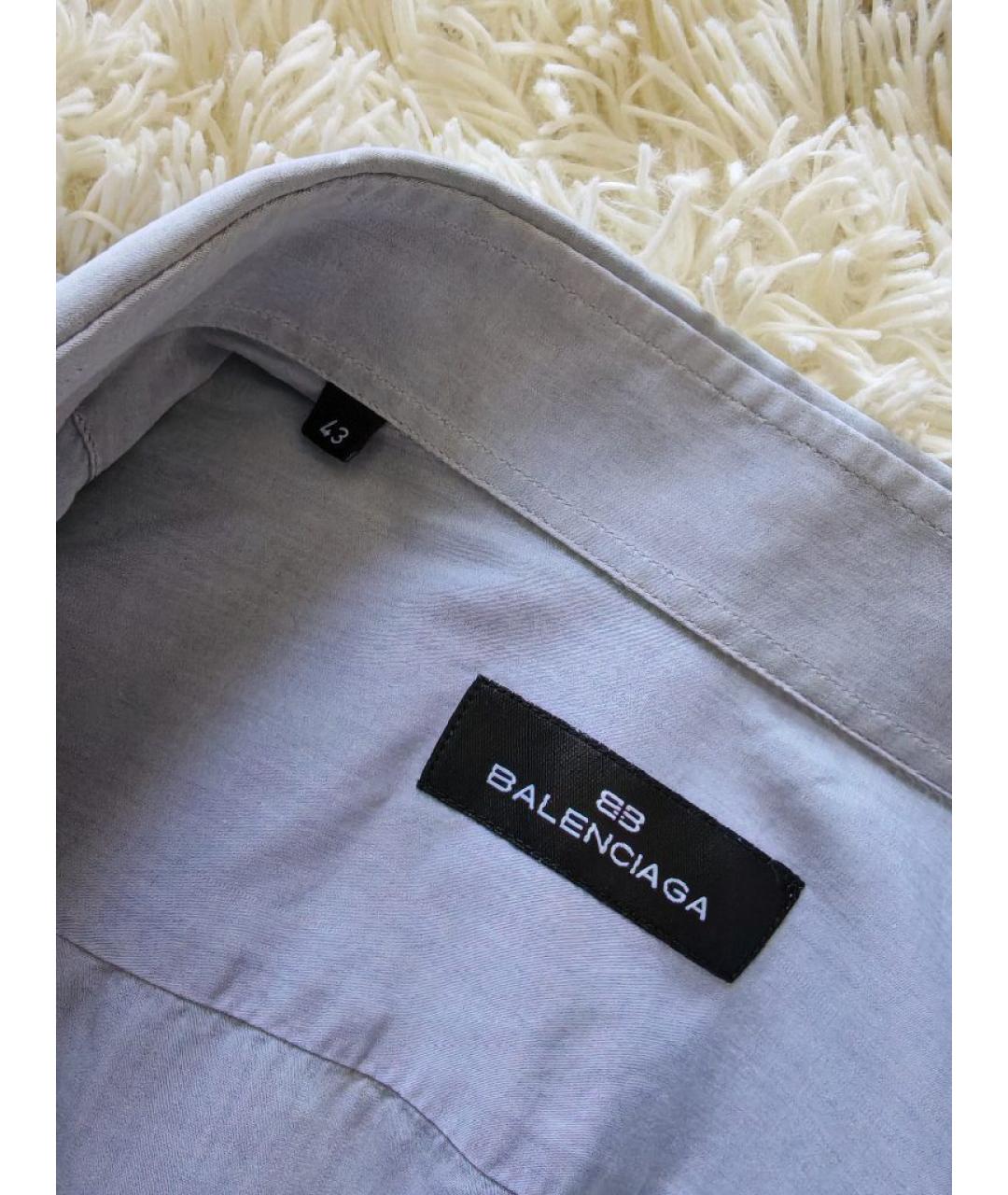 BALENCIAGA Серая хлопковая классическая рубашка, фото 3