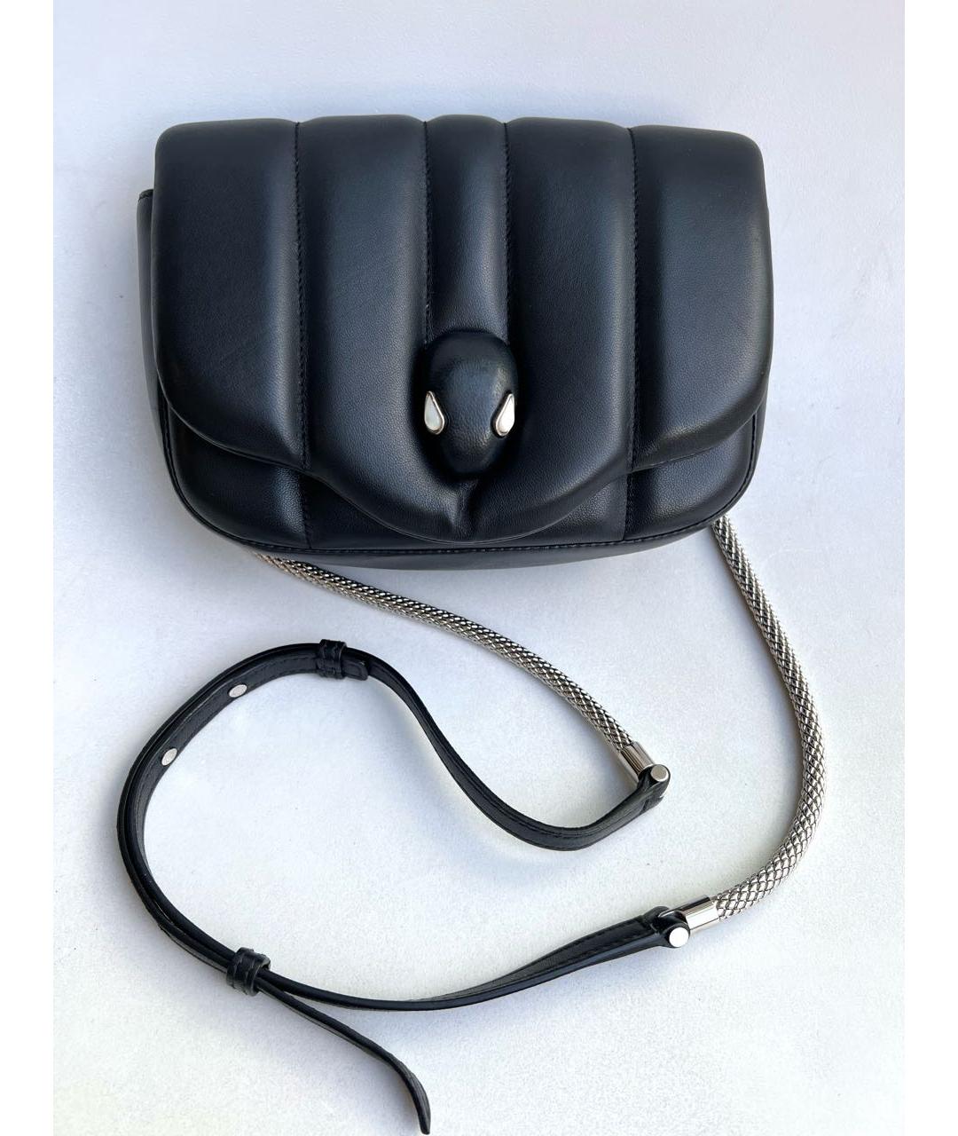 BVLGARI Черная кожаная сумка через плечо, фото 3