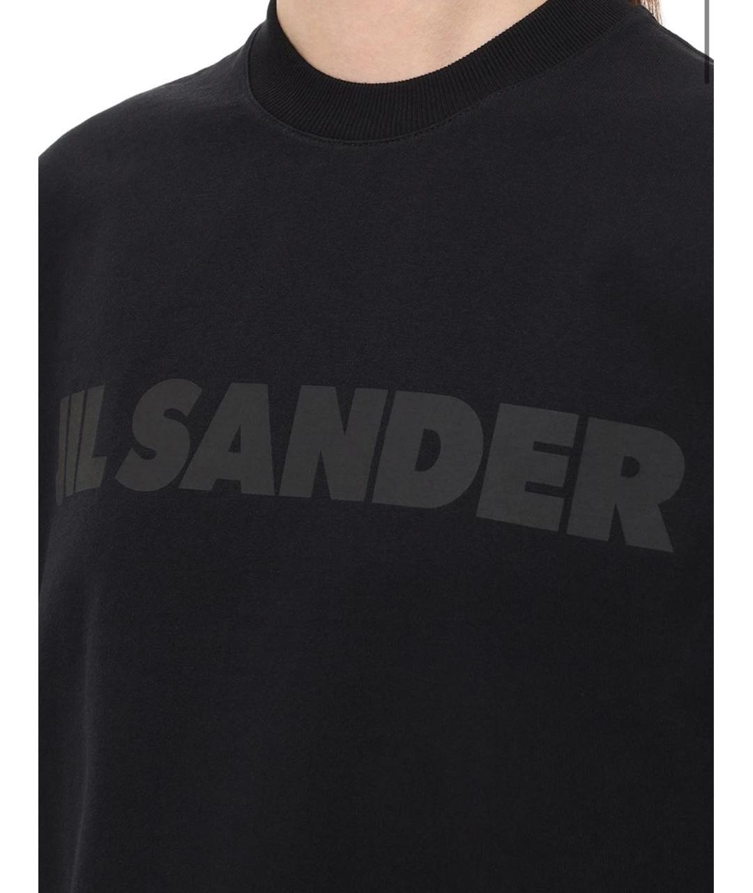 JIL SANDER Черная хлопковая футболка, фото 4