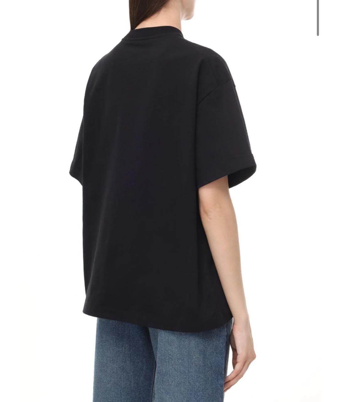 JIL SANDER Черная хлопковая футболка, фото 3