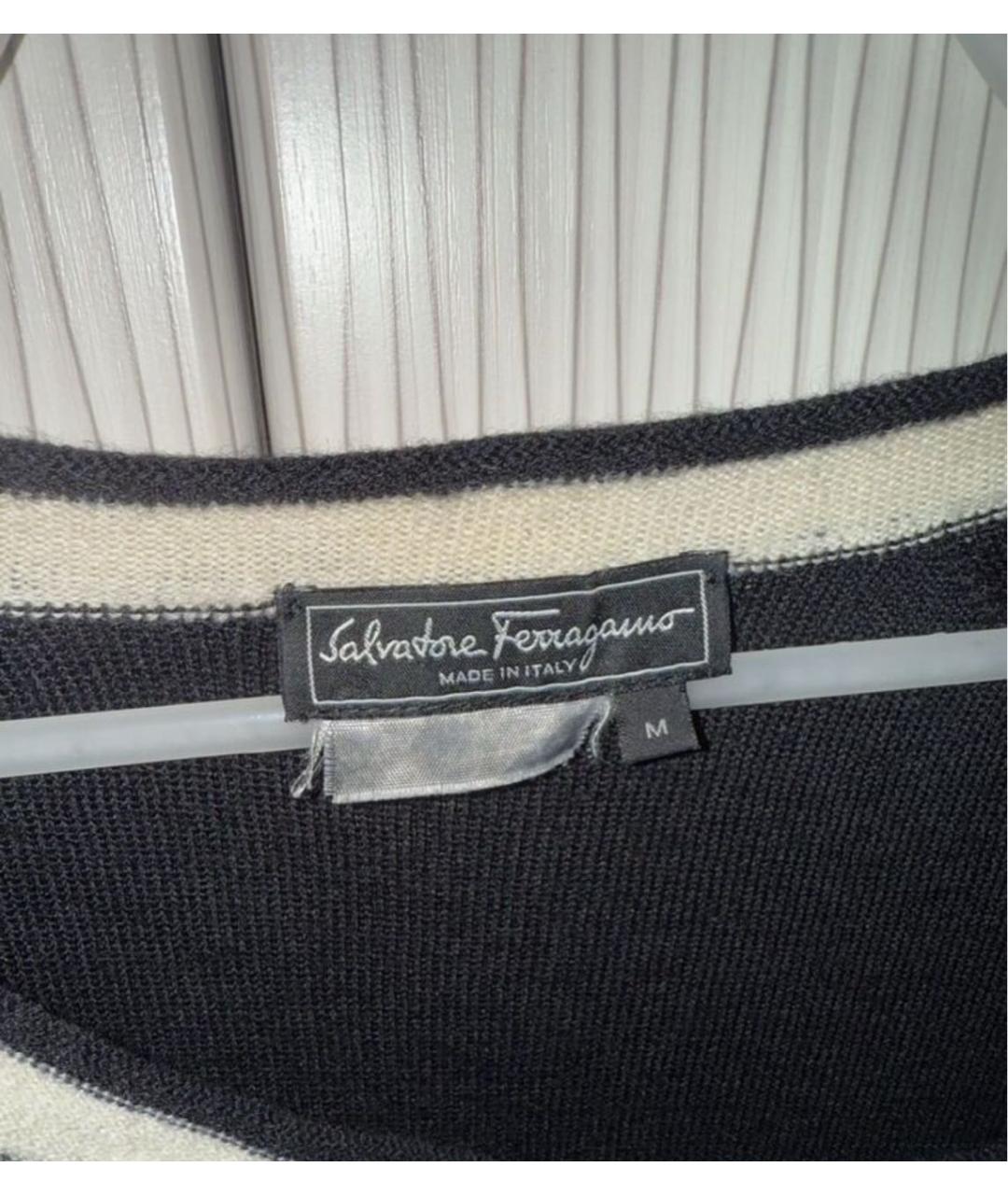 FERRAGAMO Черный шерстяной джемпер / свитер, фото 3