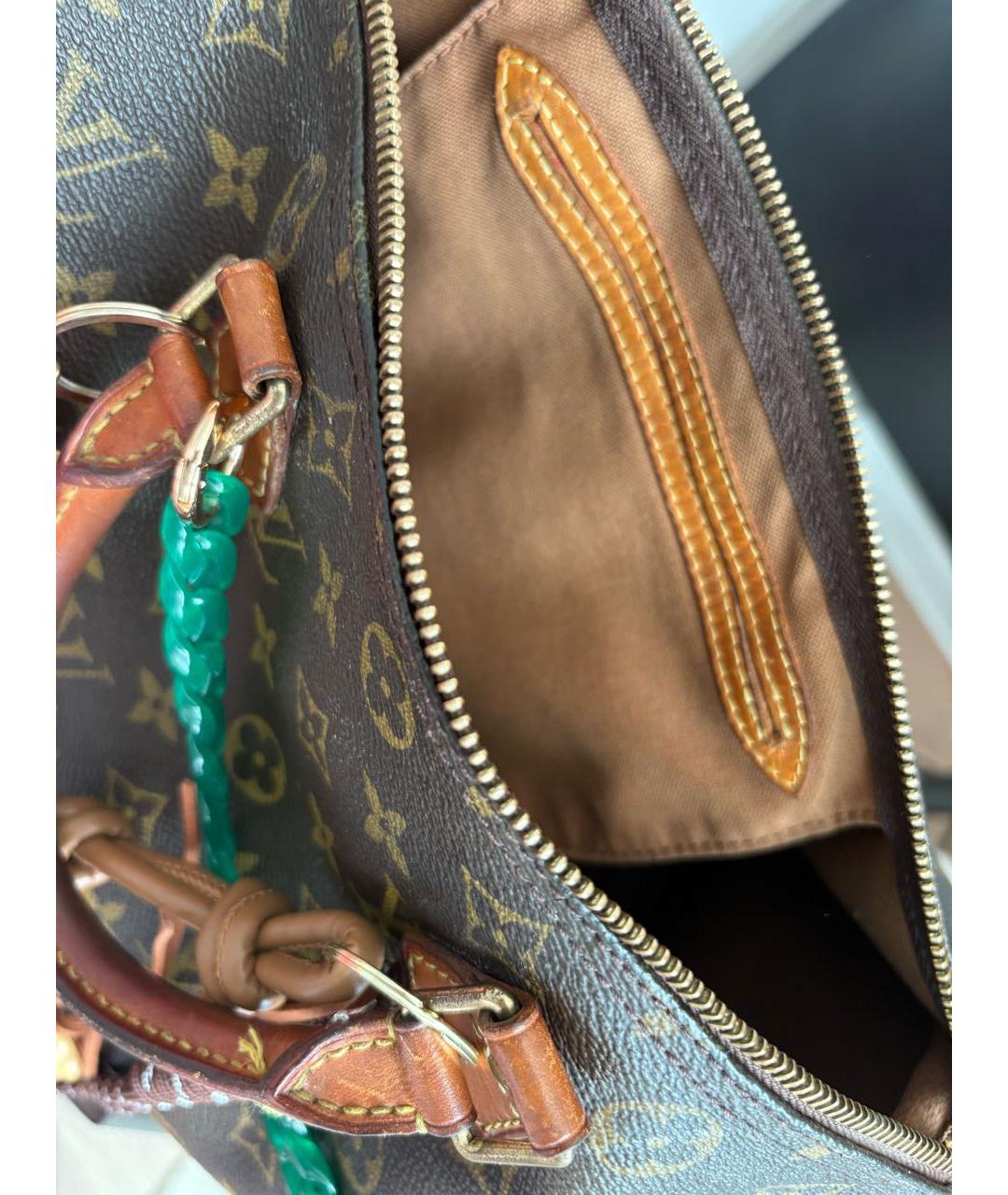 LOUIS VUITTON Коричневая кожаная сумка с короткими ручками, фото 5