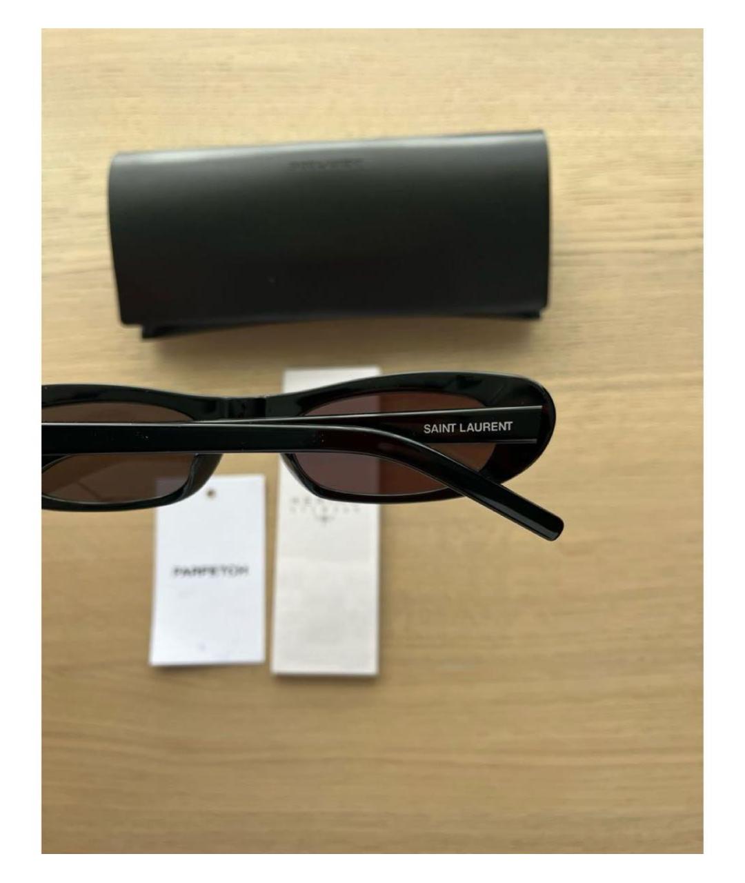 SAINT LAURENT Черные пластиковые солнцезащитные очки, фото 5