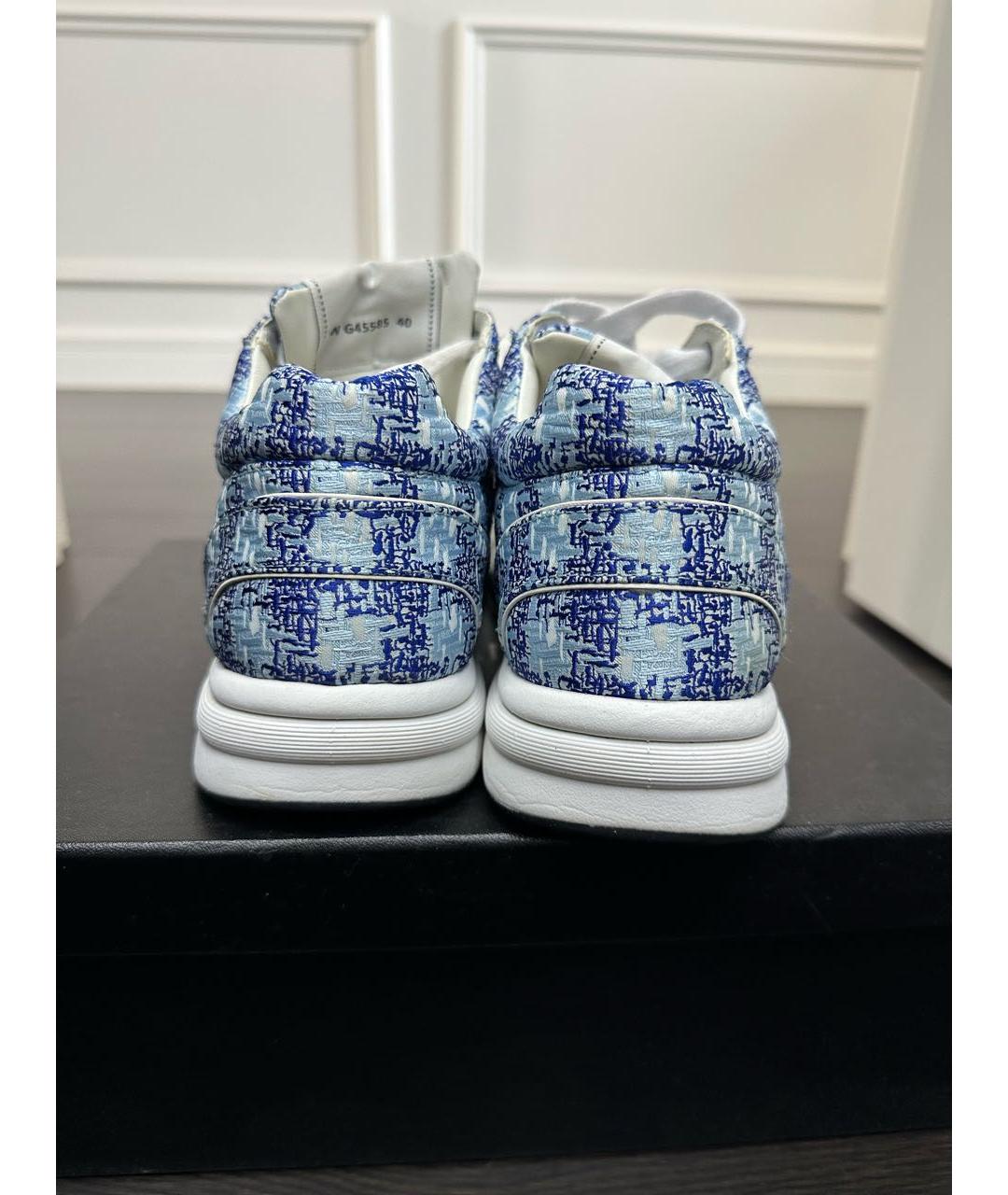 CHANEL Голубые кроссовки, фото 4