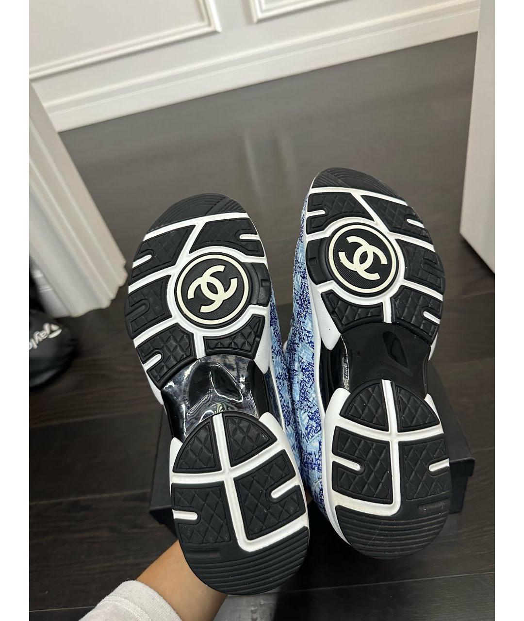 CHANEL Голубые кроссовки, фото 5