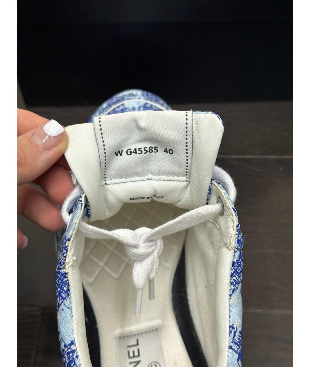 CHANEL Голубые кроссовки, фото 6