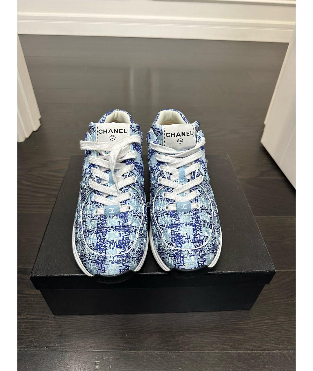 CHANEL Голубые кроссовки, фото 2