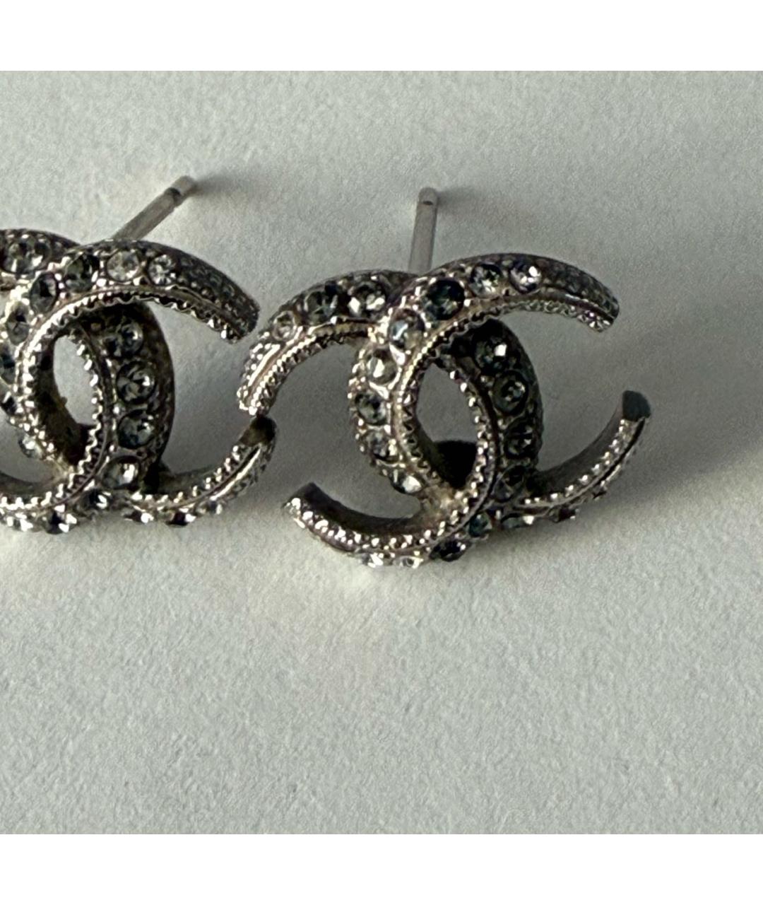 CHANEL Серебряные металлические серьги, фото 2