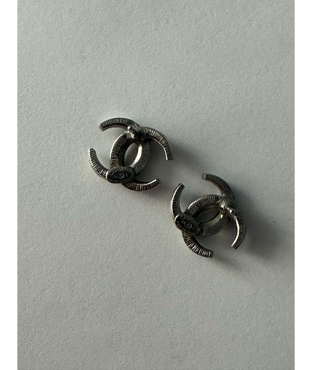 CHANEL Серебряные металлические серьги, фото 3