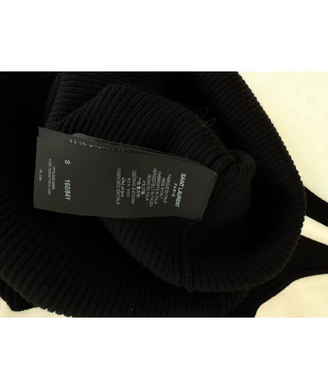 SAINT LAURENT Черное шерстяное коктейльное платье, фото 3