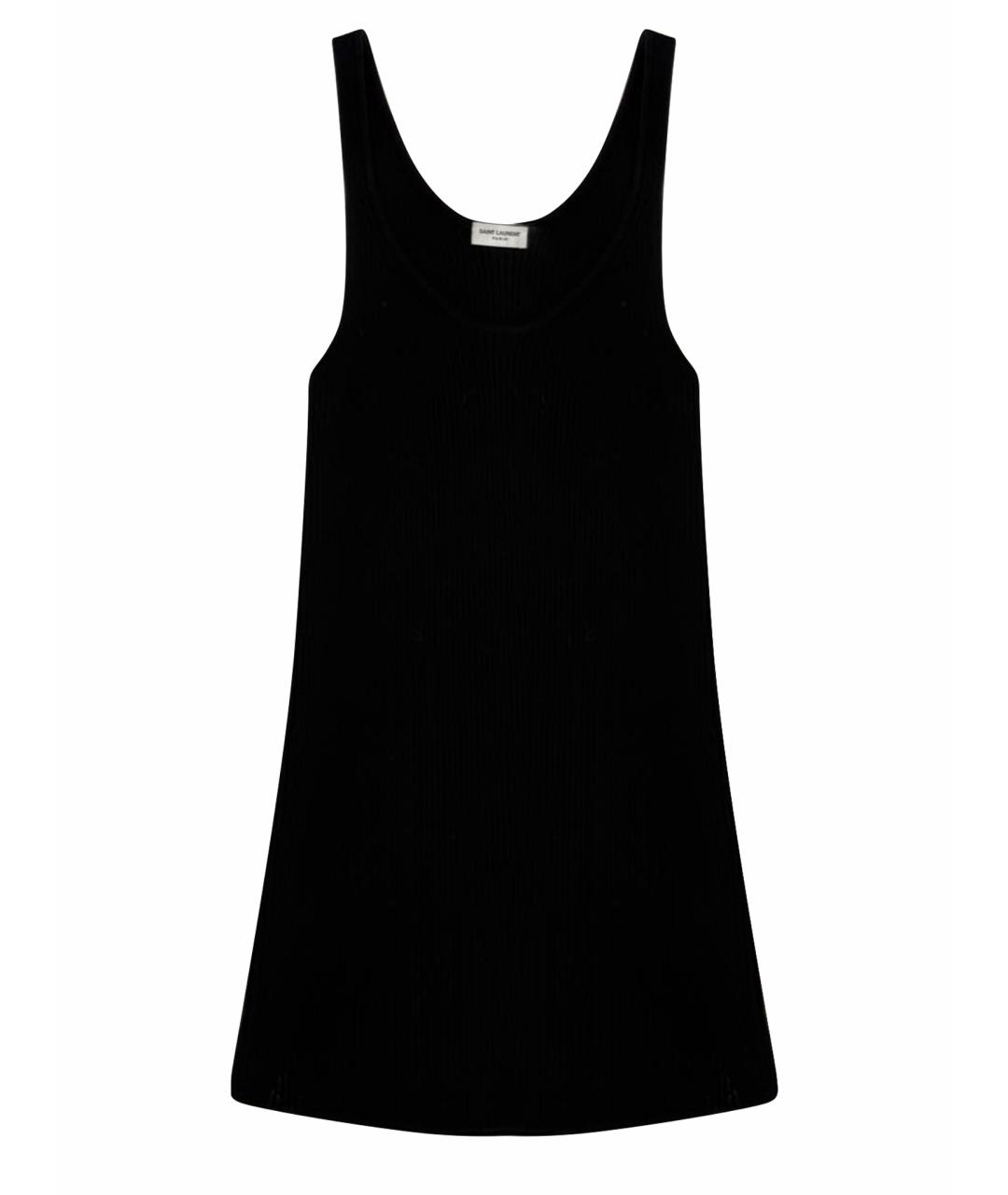 SAINT LAURENT Черное шерстяное коктейльное платье, фото 1