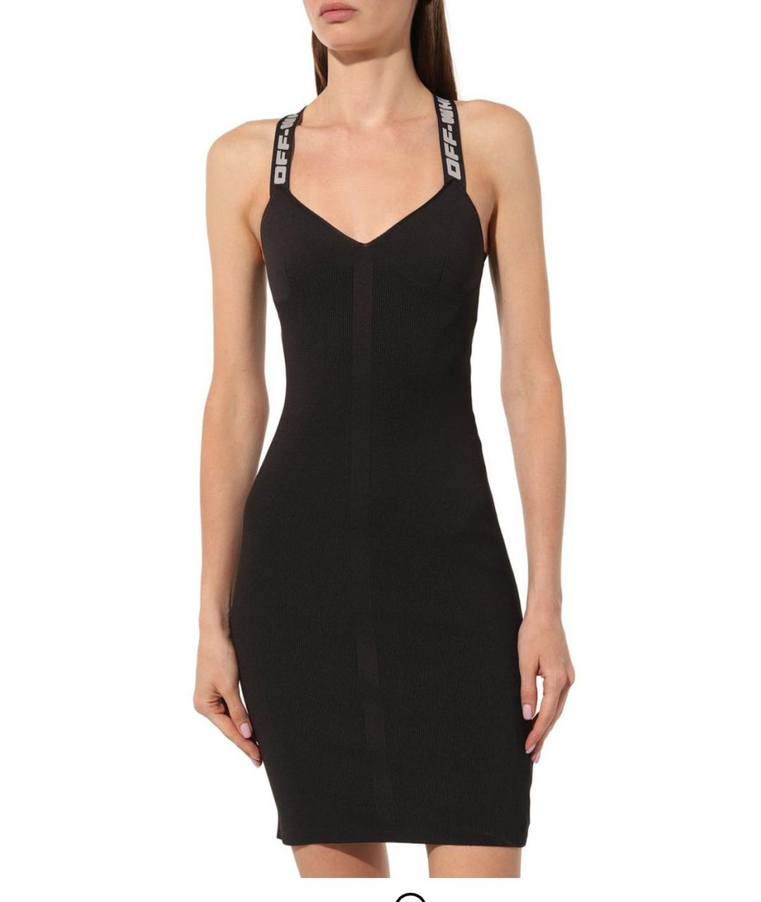 OFF-WHITE Черное полиэстеровое повседневное платье, фото 3