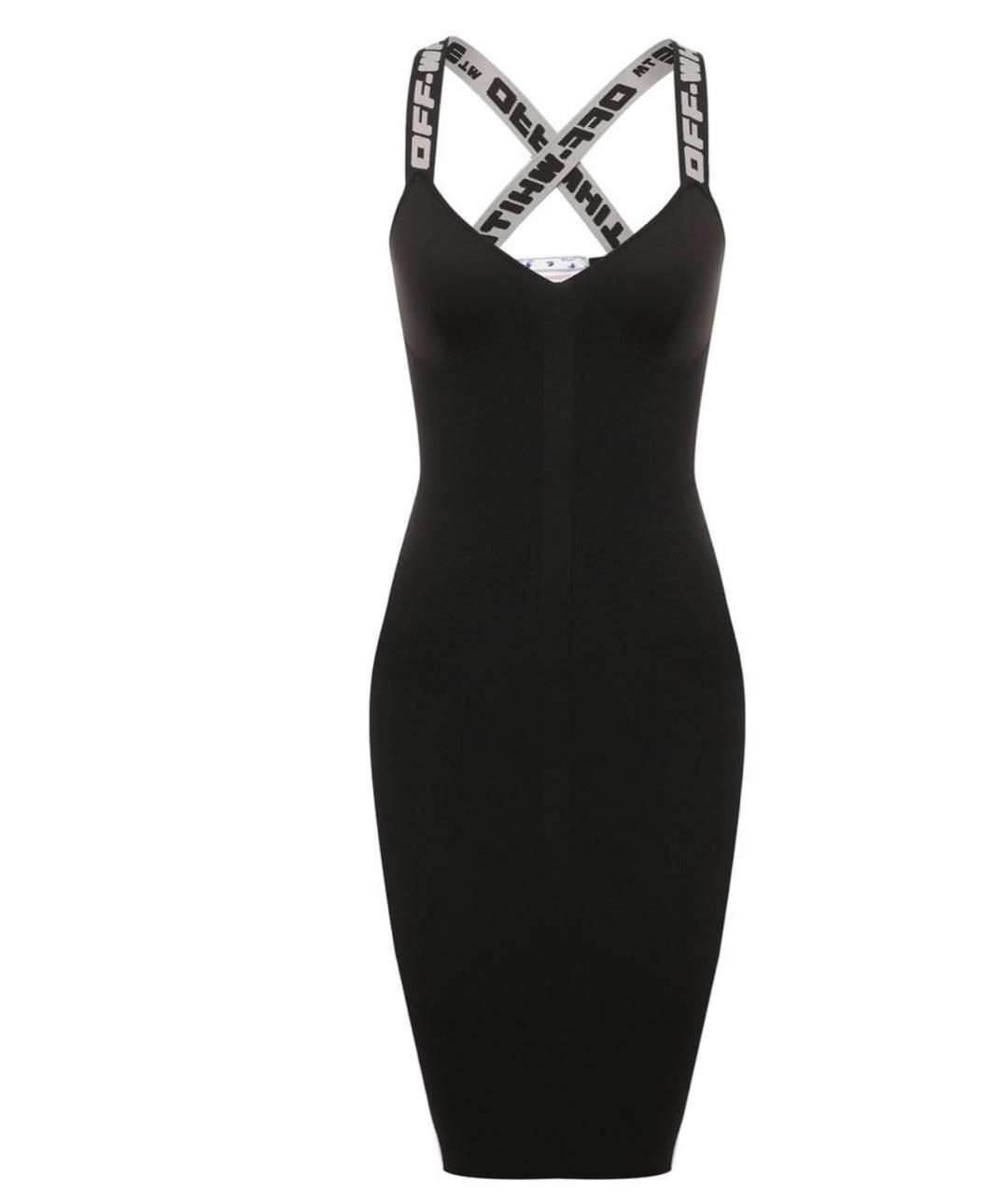 OFF-WHITE Черное полиэстеровое повседневное платье, фото 5