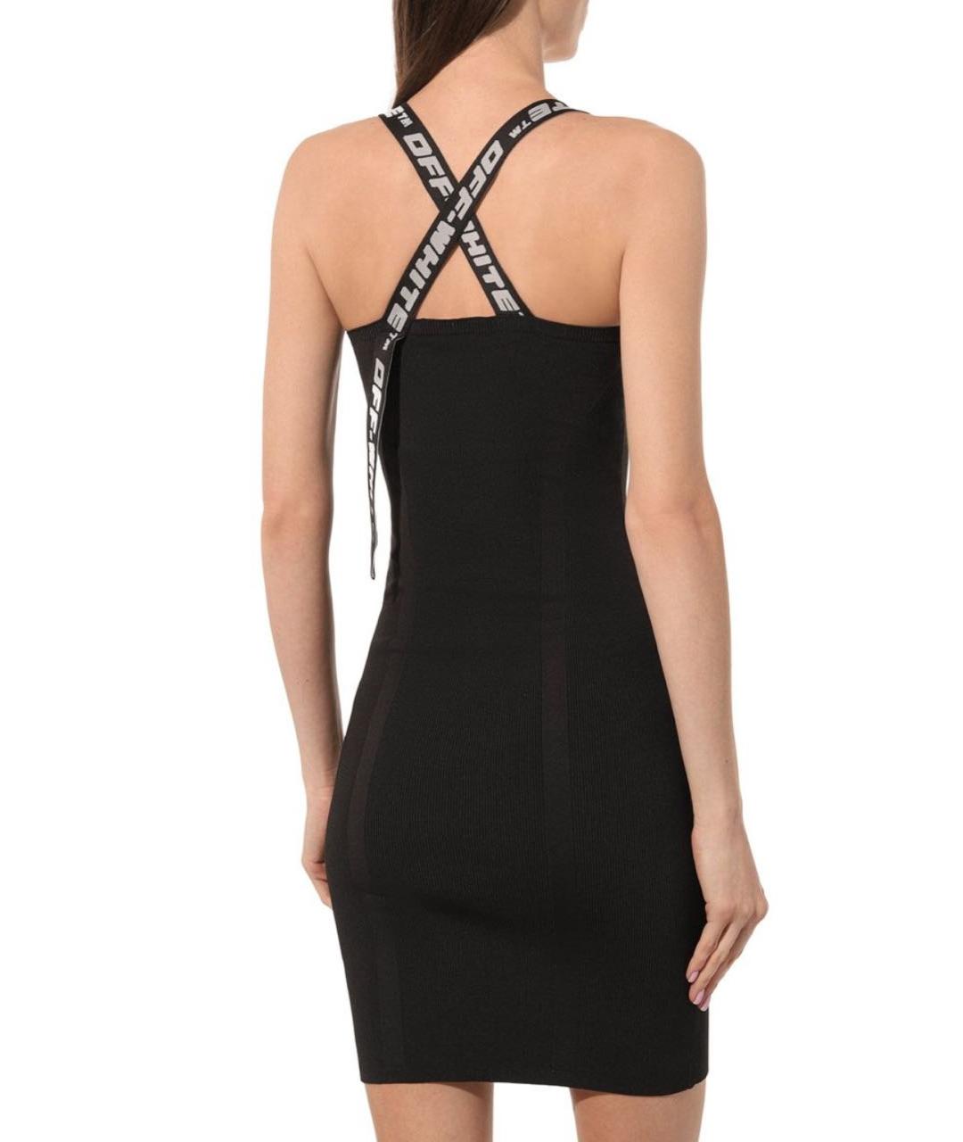 OFF-WHITE Черное полиэстеровое повседневное платье, фото 4