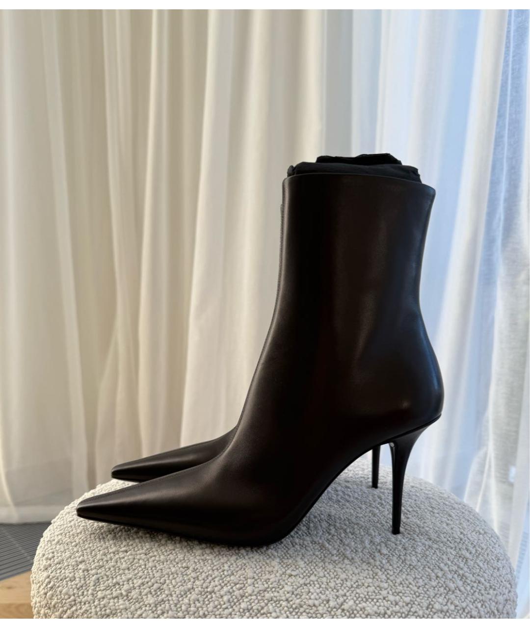 SAINT LAURENT Черные кожаные ботильоны, фото 2