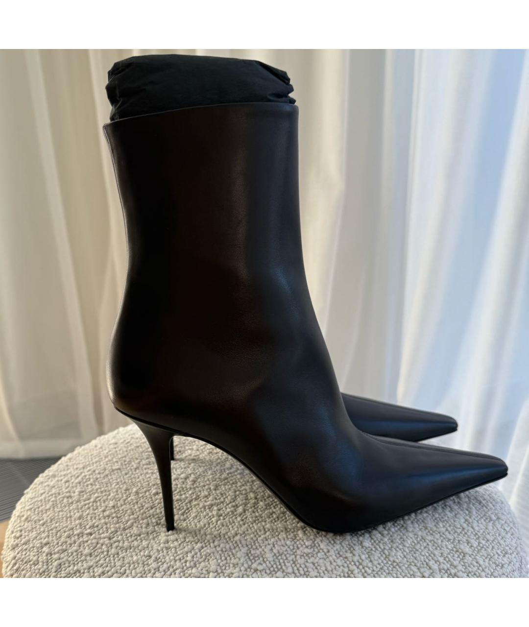 SAINT LAURENT Черные кожаные ботильоны, фото 3