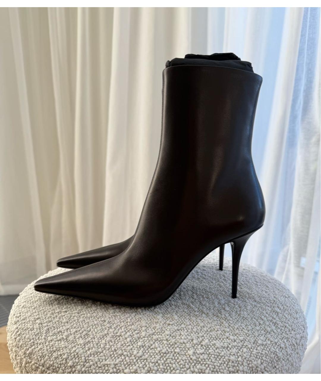 SAINT LAURENT Черные кожаные ботильоны, фото 7