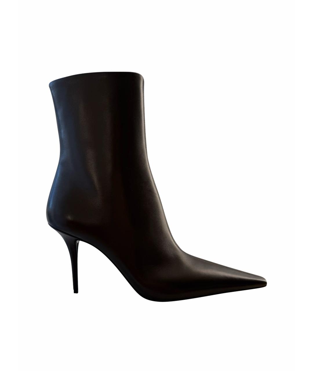 SAINT LAURENT Черные кожаные ботильоны, фото 1