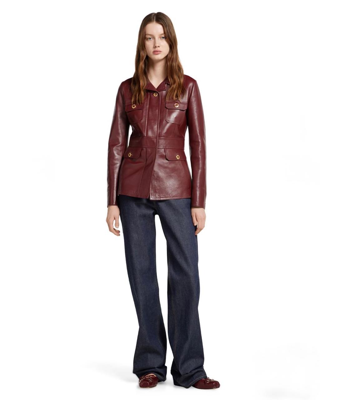 GUCCI Бирюзовая кожаная куртка, фото 2
