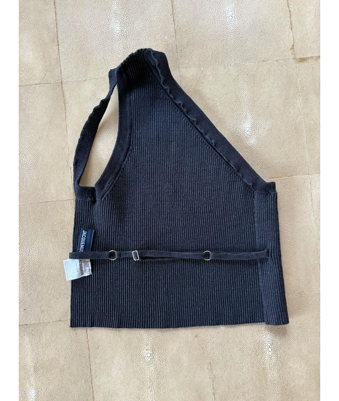 JACQUEMUS Черная льняная майка, фото 2