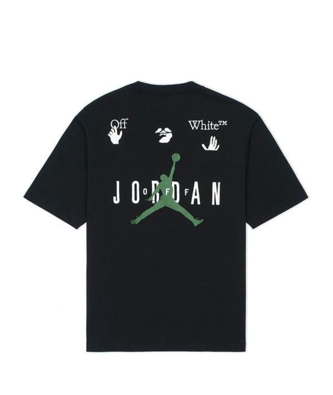 JORDAN Черная хлопковая футболка, фото 2