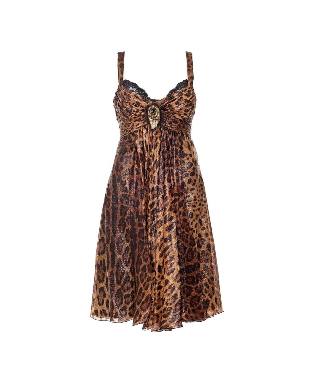 DOLCE&GABBANA Мульти шелковое коктейльное платье, фото 9