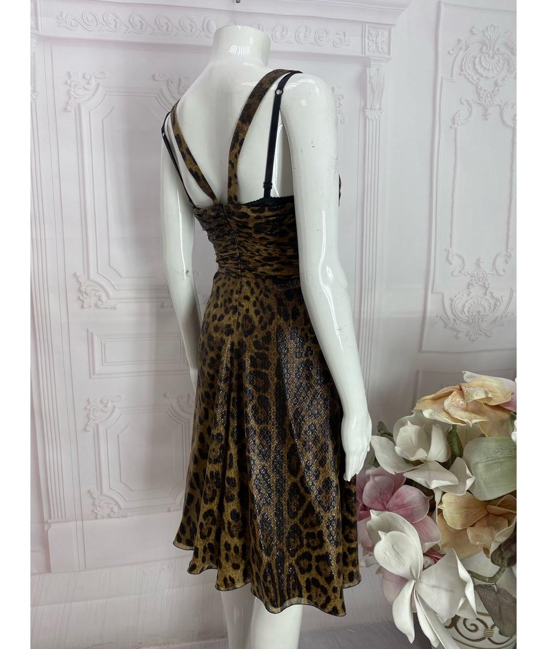 DOLCE&GABBANA Мульти шелковое коктейльное платье, фото 8