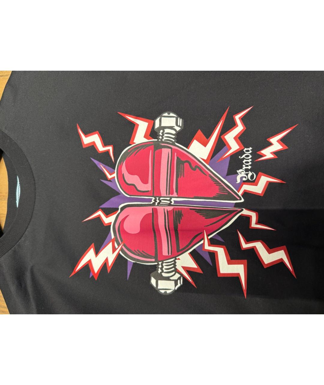 PRADA Черная хлопковая футболка, фото 3