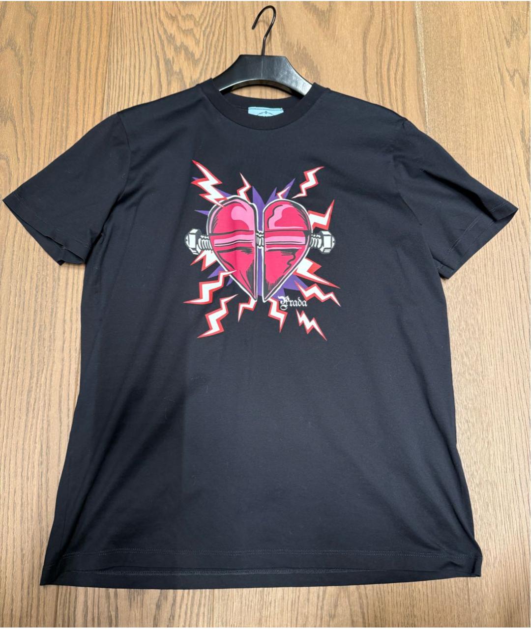 PRADA Черная хлопковая футболка, фото 6