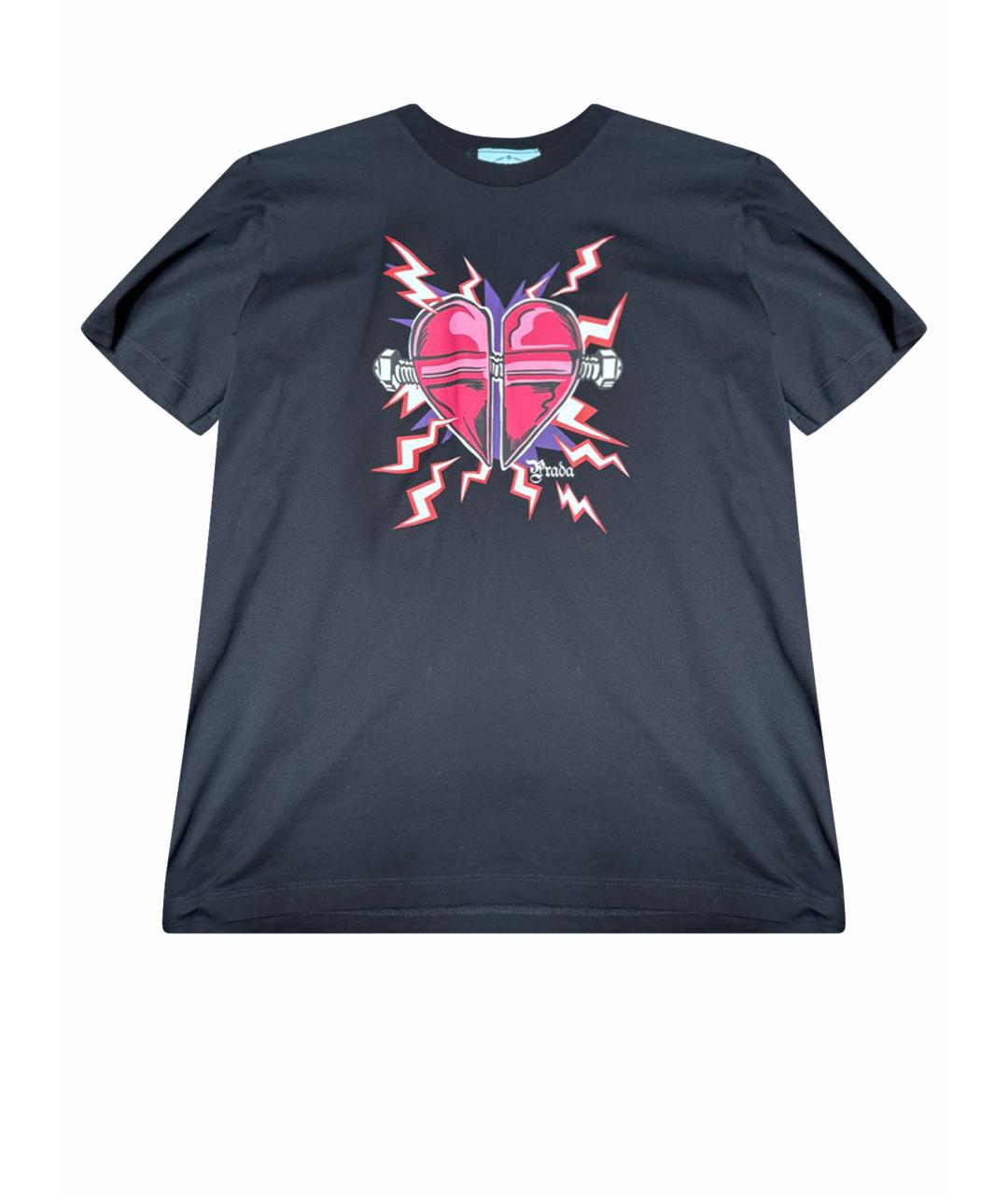 PRADA Черная хлопковая футболка, фото 1