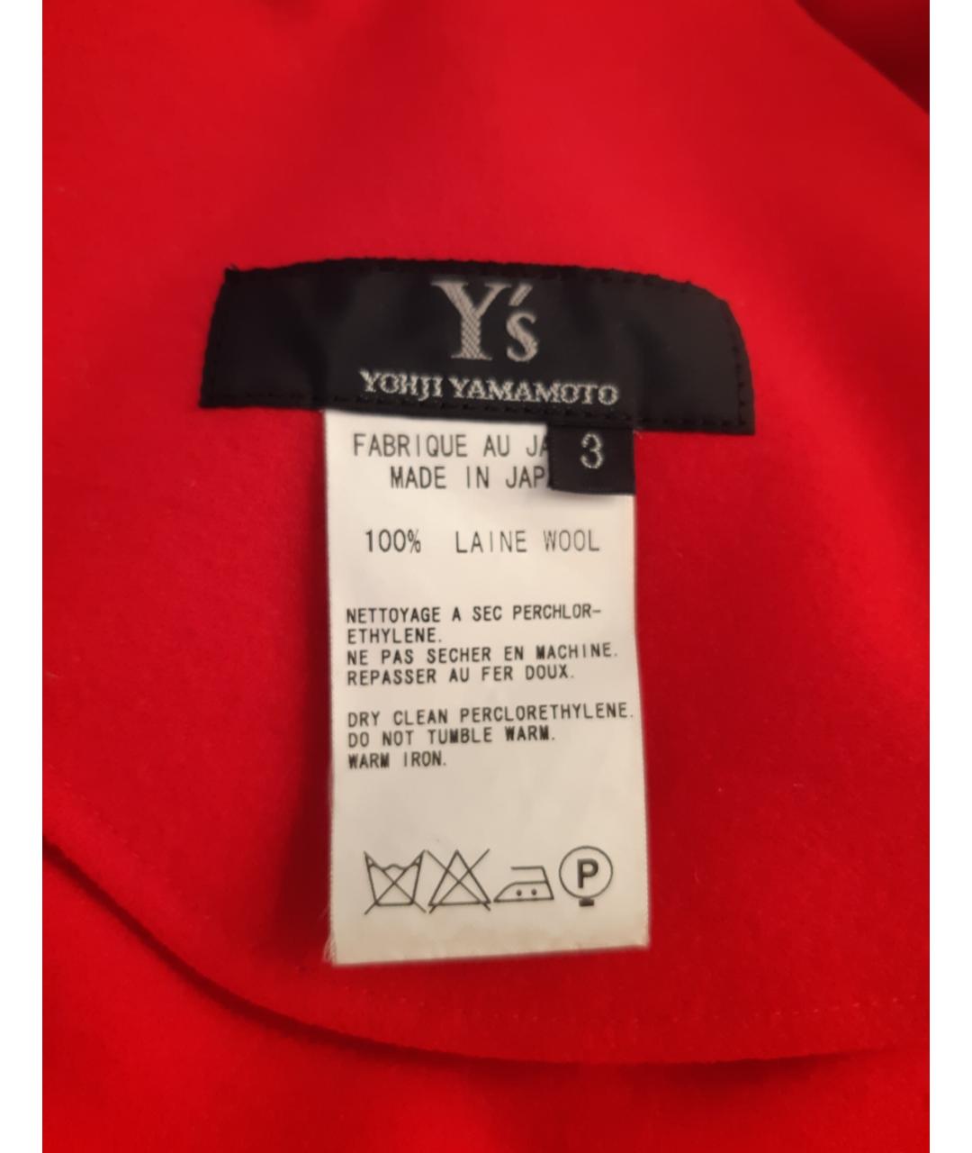 YOHJI YAMAMOTO Красное шерстяное пальто, фото 3