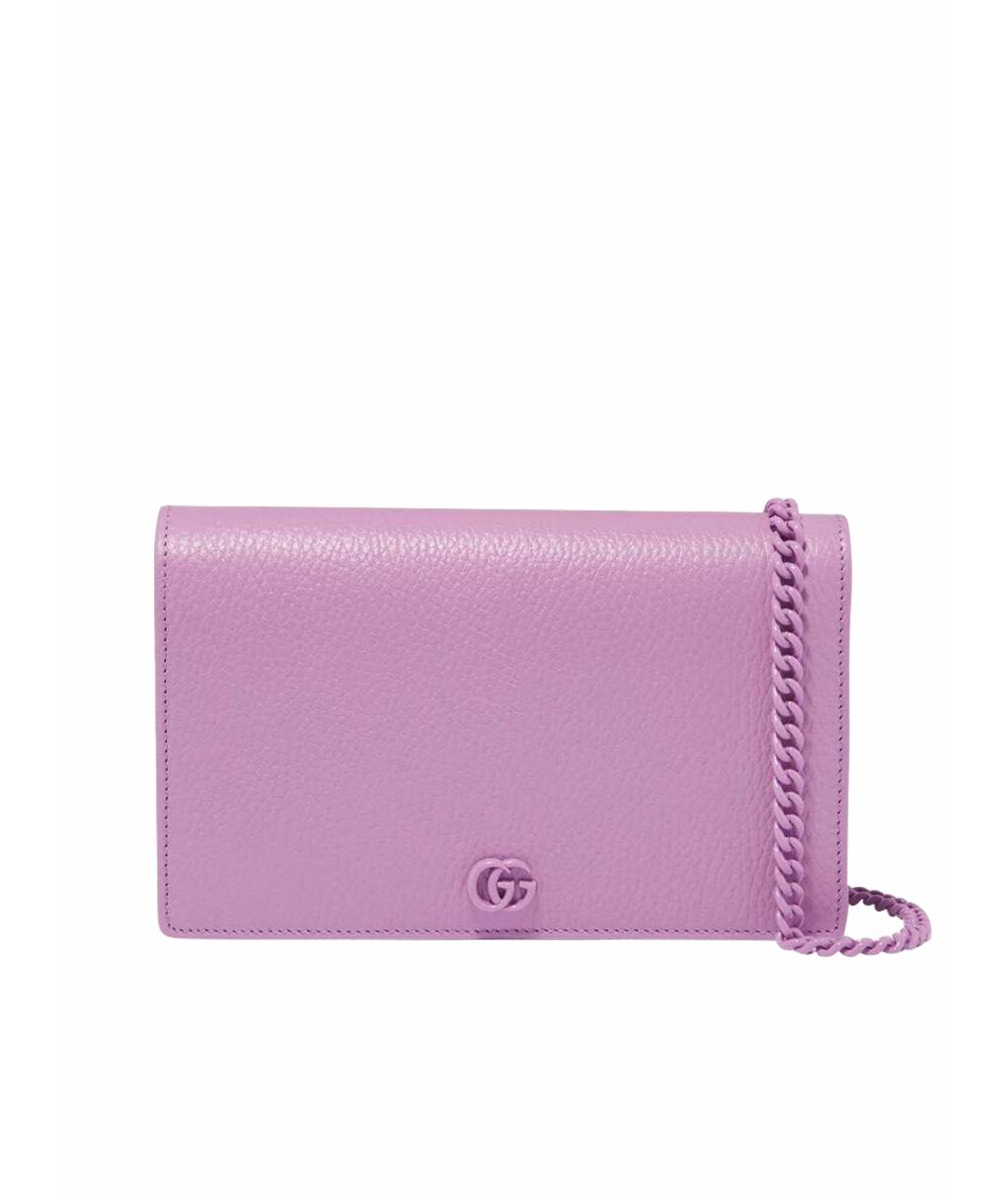GUCCI Фиолетовая кожаная сумка через плечо, фото 1