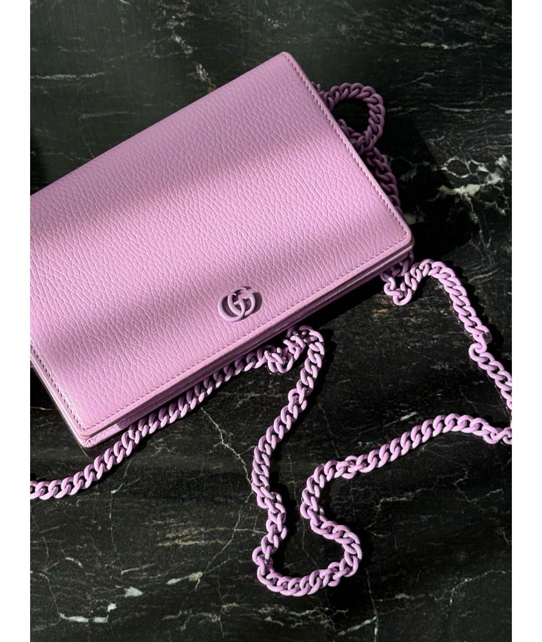 GUCCI Фиолетовая кожаная сумка через плечо, фото 6