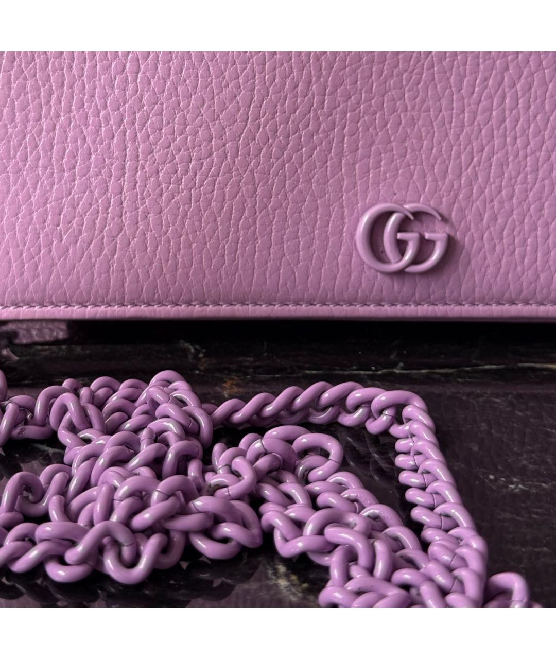 GUCCI Фиолетовая кожаная сумка через плечо, фото 8