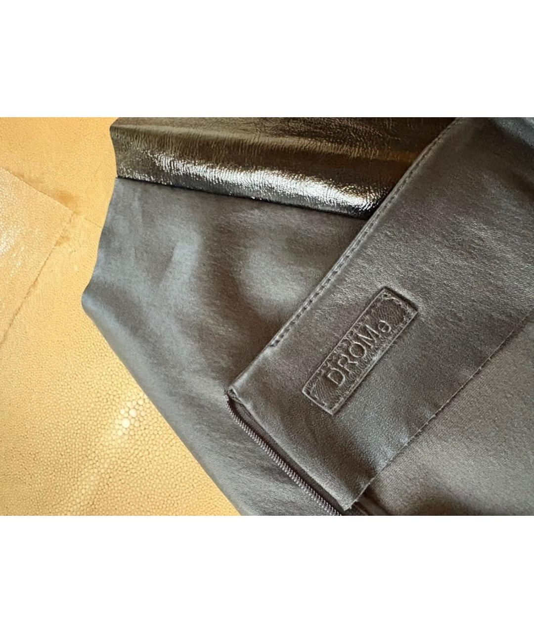 DROME Черная кожаная юбка мини, фото 6