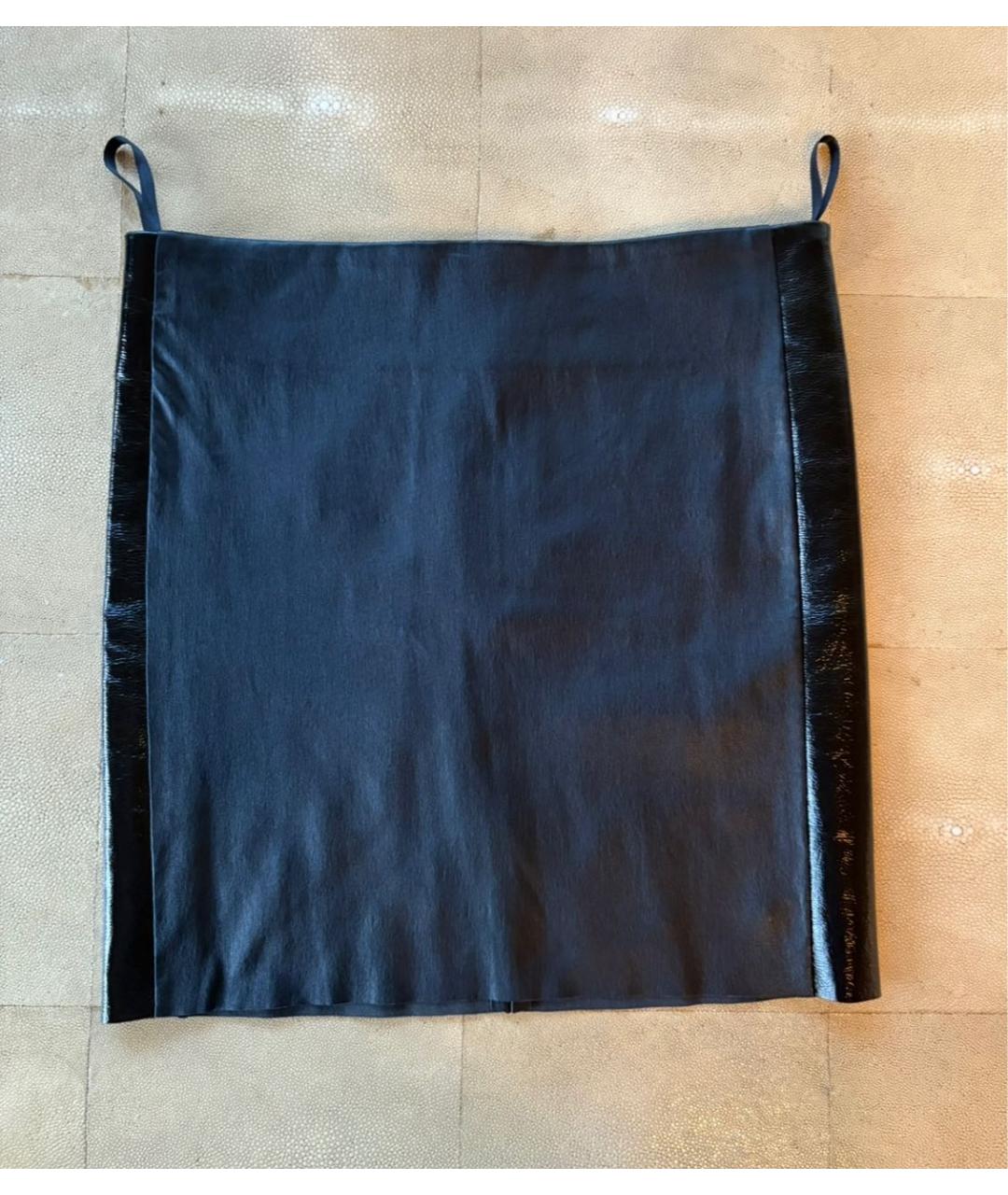 DROME Черная кожаная юбка мини, фото 8