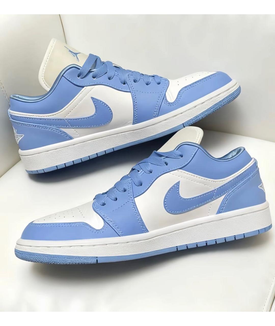 JORDAN Голубые кожаные кроссовки, фото 2