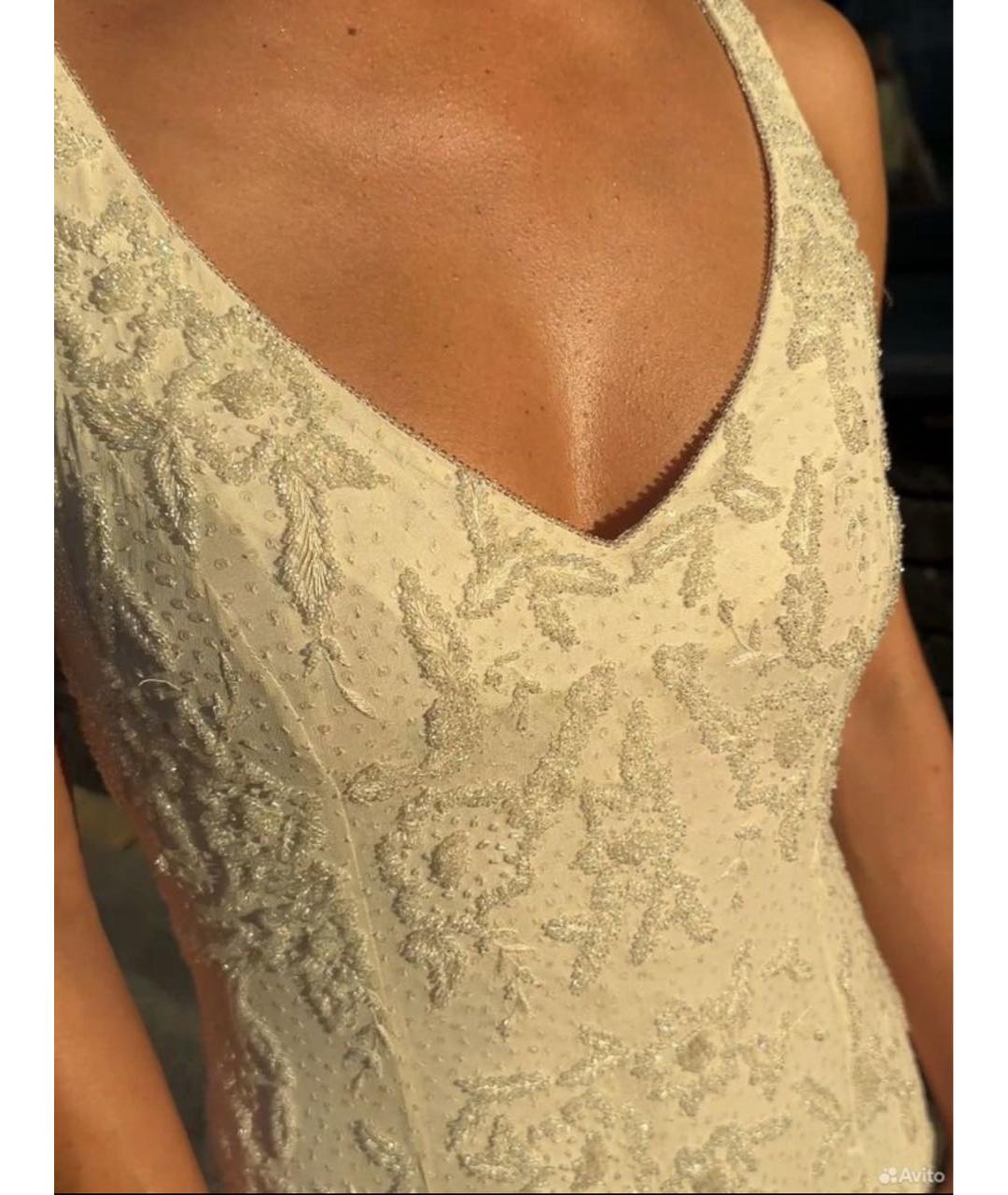 ESCADA Бежевое шелковое вечернее платье, фото 4