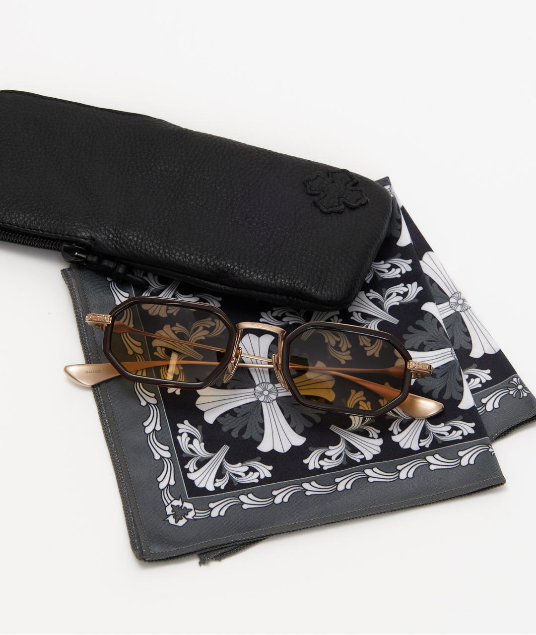 CHROME HEARTS Коричневые металлические солнцезащитные очки, фото 7
