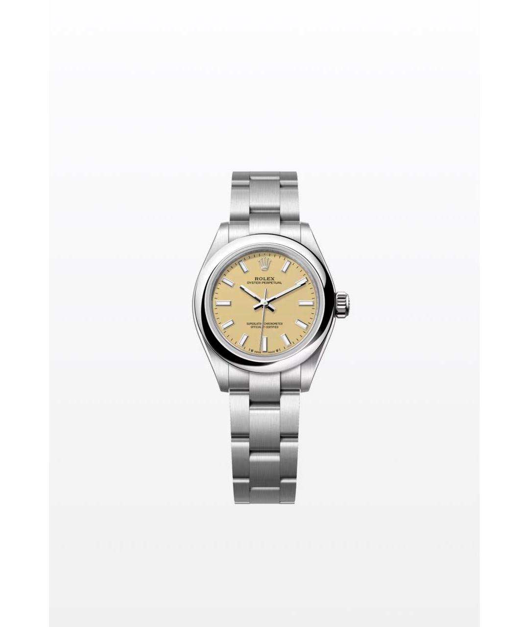 ROLEX Бежевые металлические часы, фото 3